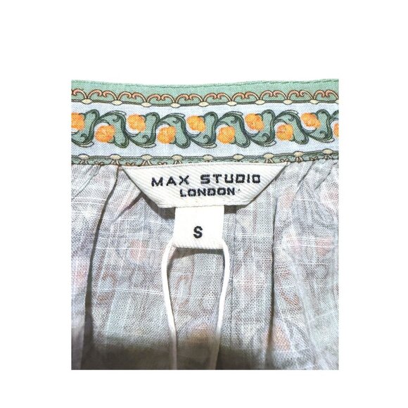 NEW Puff Sleeve Top S Cotton Blend Milkmaid Babydoll Cottage Max Studio 128 MSRP - Picture 5 of 8